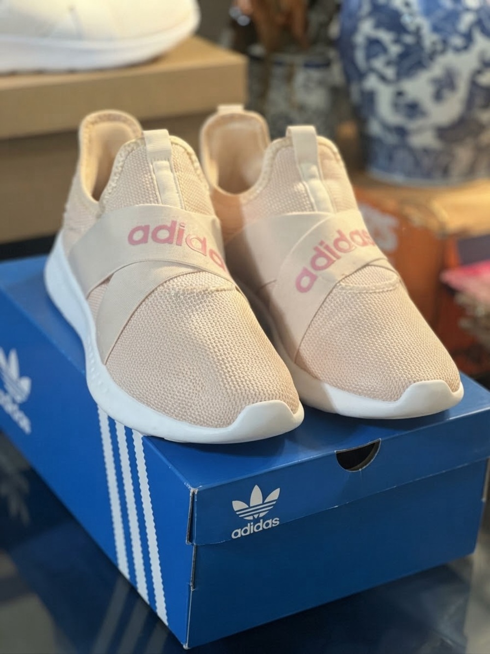 adidas Slip-On Sneakers in Blush Pink